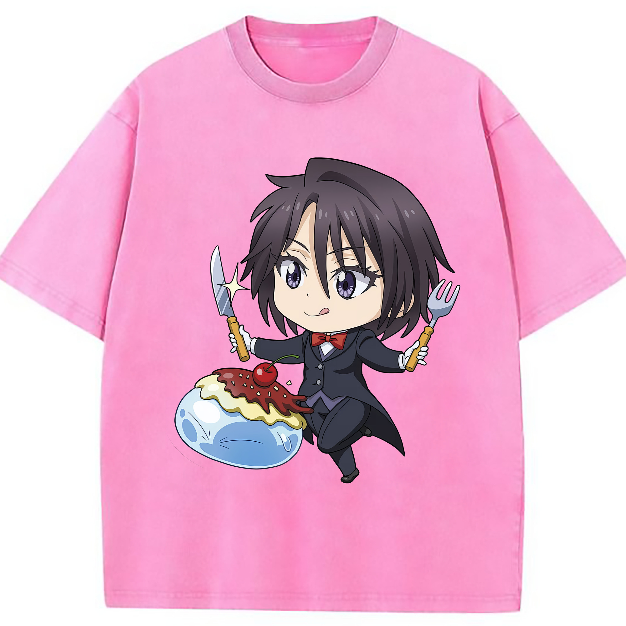 （画像用） 転スラ Regarding Reincarnated to Slime 綿100% ヴィンテージ風 半袖Tシャツ（フロントプリント）